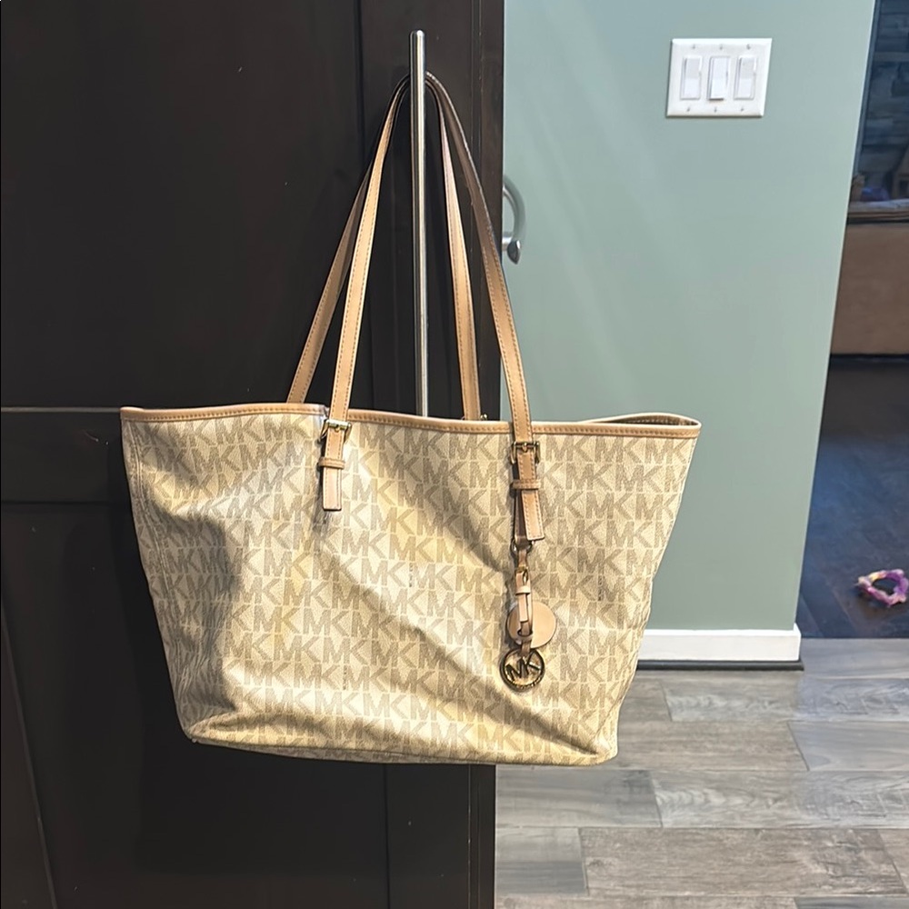 Michael Kors Tan MK Logo Tote